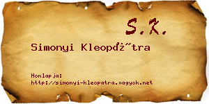 Simonyi Kleopátra névjegykártya